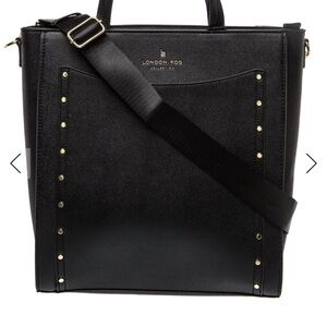 London Fog Black Tote with Gold Accents